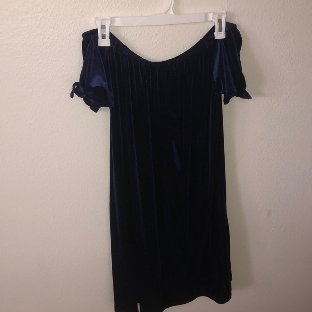 velvet off the shoulder dress